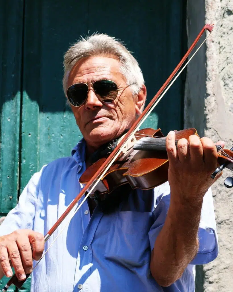 Violinist in Vernazza, The Cinque Terre, Italy