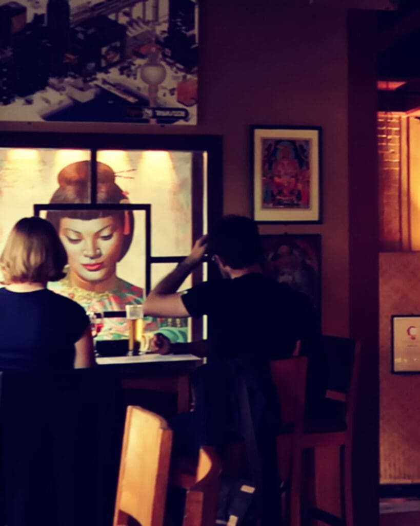 Dark and moody image of the decor in Wellington restaurant Monsoon Poon