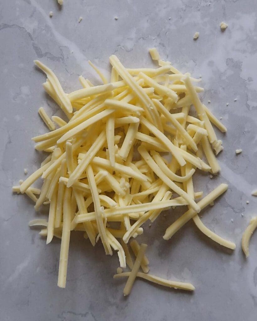 Grated vegan cheese