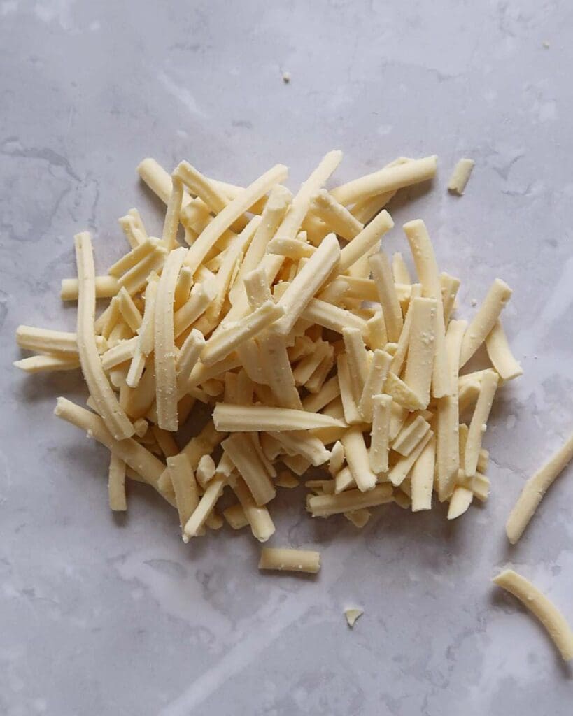 Grated vegan cheese