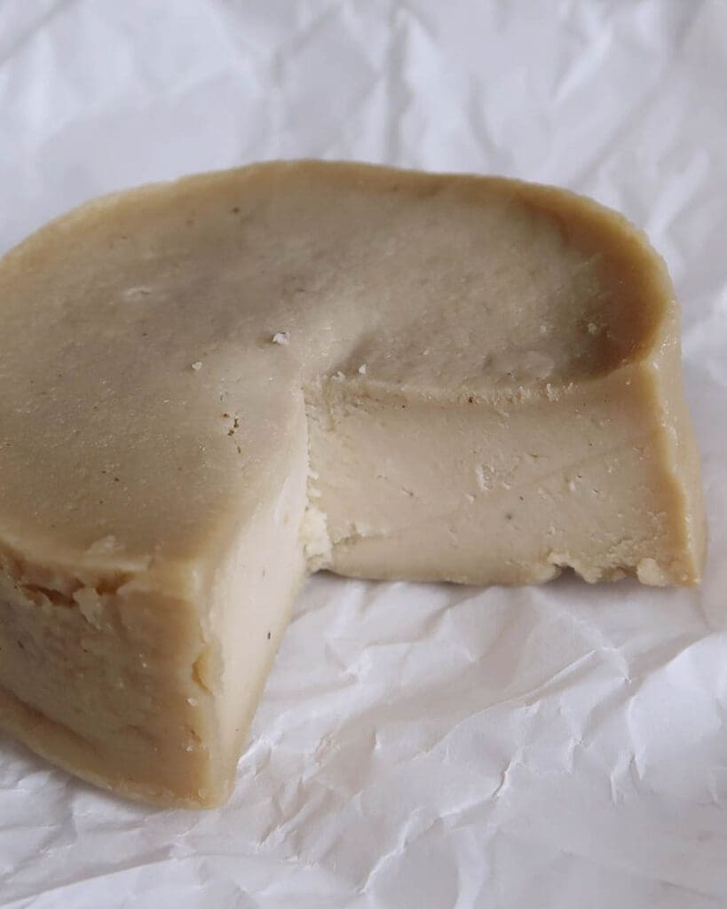 A round of vegan cashew cheese