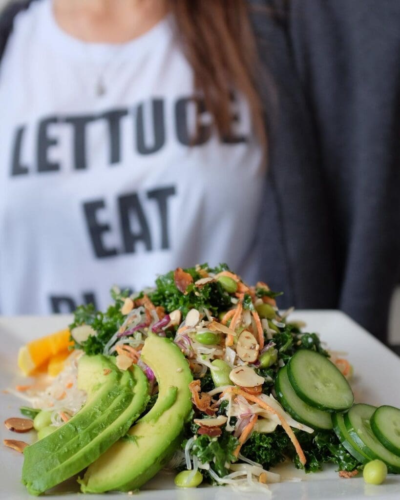 A plate of green salad