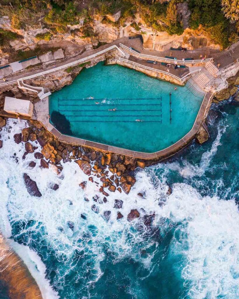 The outdoor pool next to the ocean at Bondi Beach