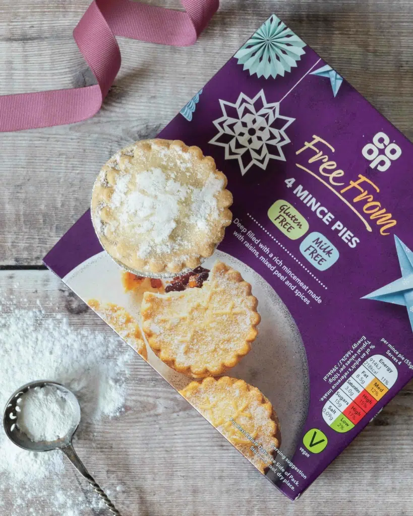 A box of Co-Op Free From mince pies
