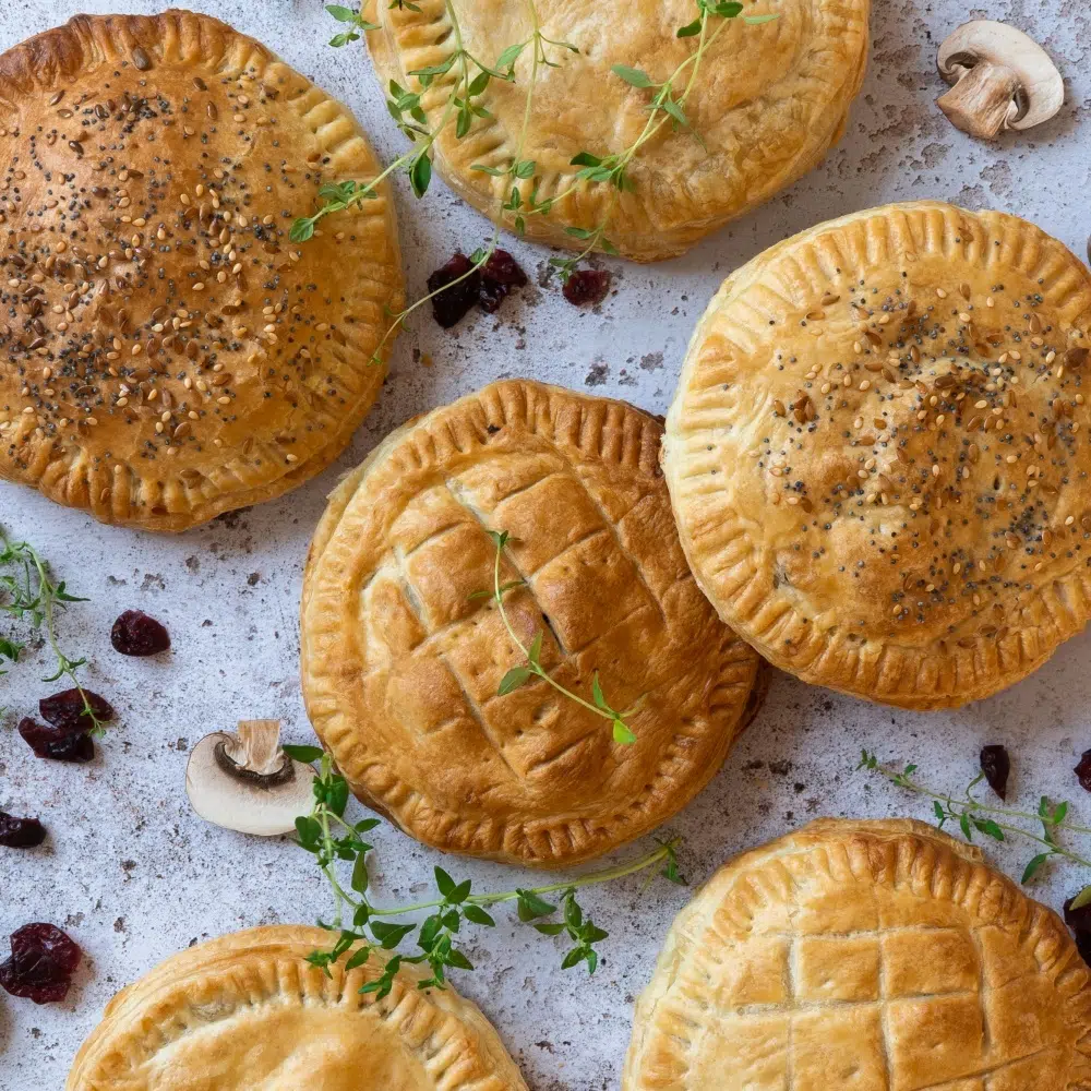 Wild Mushroom, Cranberry and Chestnut Pies