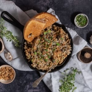 Creamy Wild Mushroom and Asparagus Risotto (Alcohol Free) sq