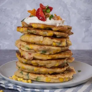 Sweetcorn Fritters with Smokey Chipotle Salsa 2 sq