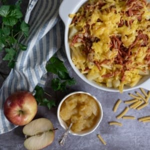 Swiss Mac N Cheese with a Crispy 'Bacon' Topping 2 sq