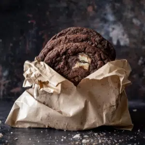 Bakery-Style Triple Chocolate Cookies 9 sq