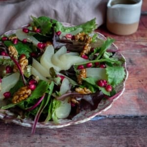 Poached Pear and Pomegranate Salad Sq