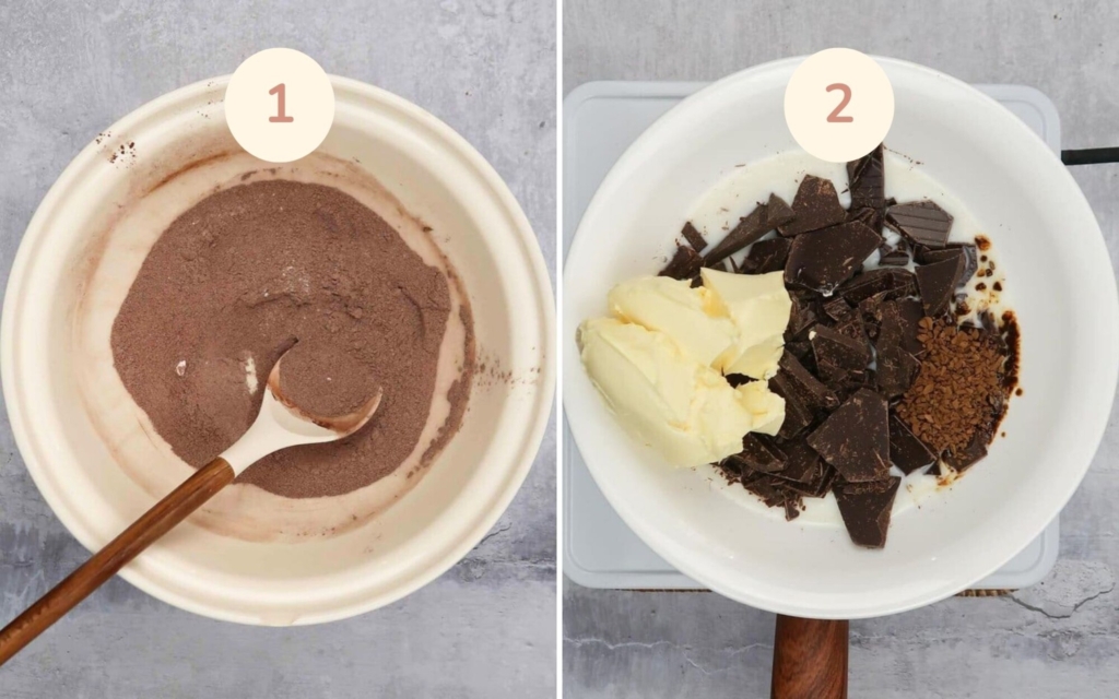 Ingredients in a bowl to make vegan chocolate brownies