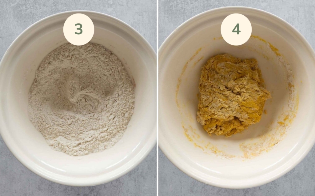 Cornish saffron bun dough in a mixing bowl