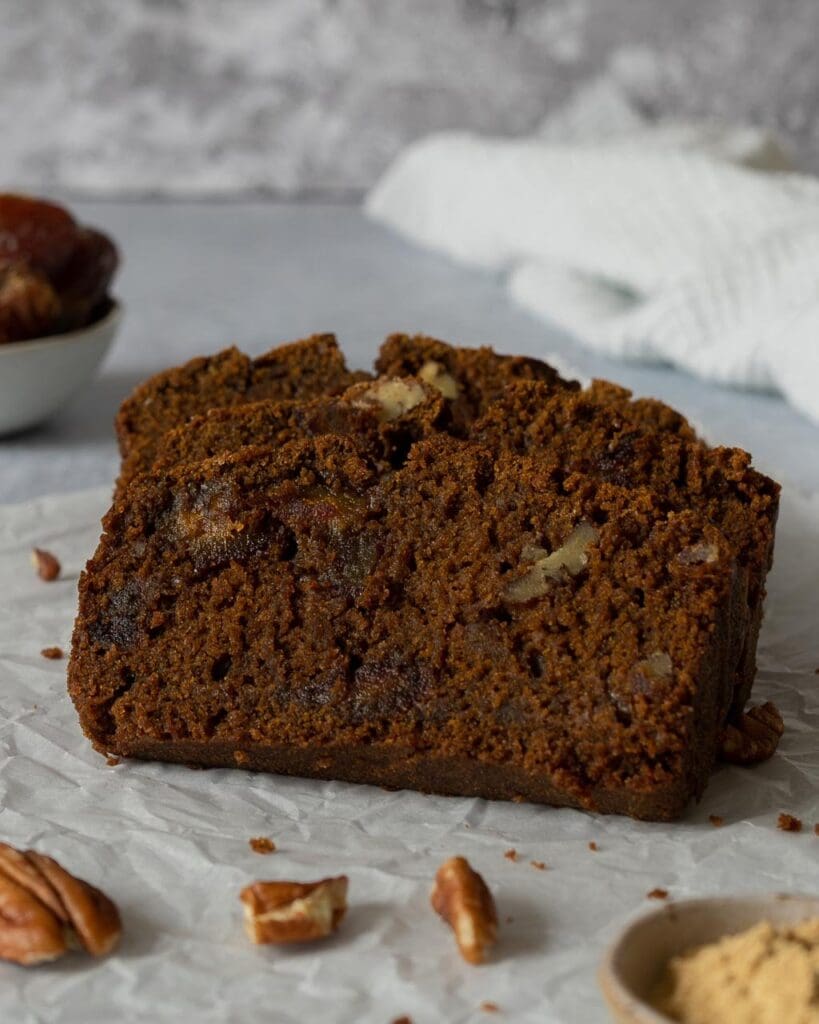 Slices of rich sticky date cake