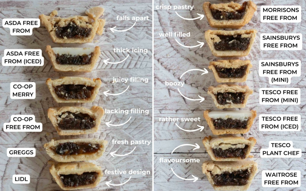 The best vegan mince pies of 2024 in a stack, cut open to reveal the filling