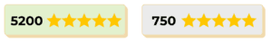A banner displaying a 5 star rating for the Vitamix 5200 and a 5 star rating for the Vitamix 750