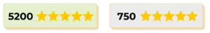 A banner displaying a 5 star rating for the Vitamix 5200 and a 5 star rating for the Vitamix 750