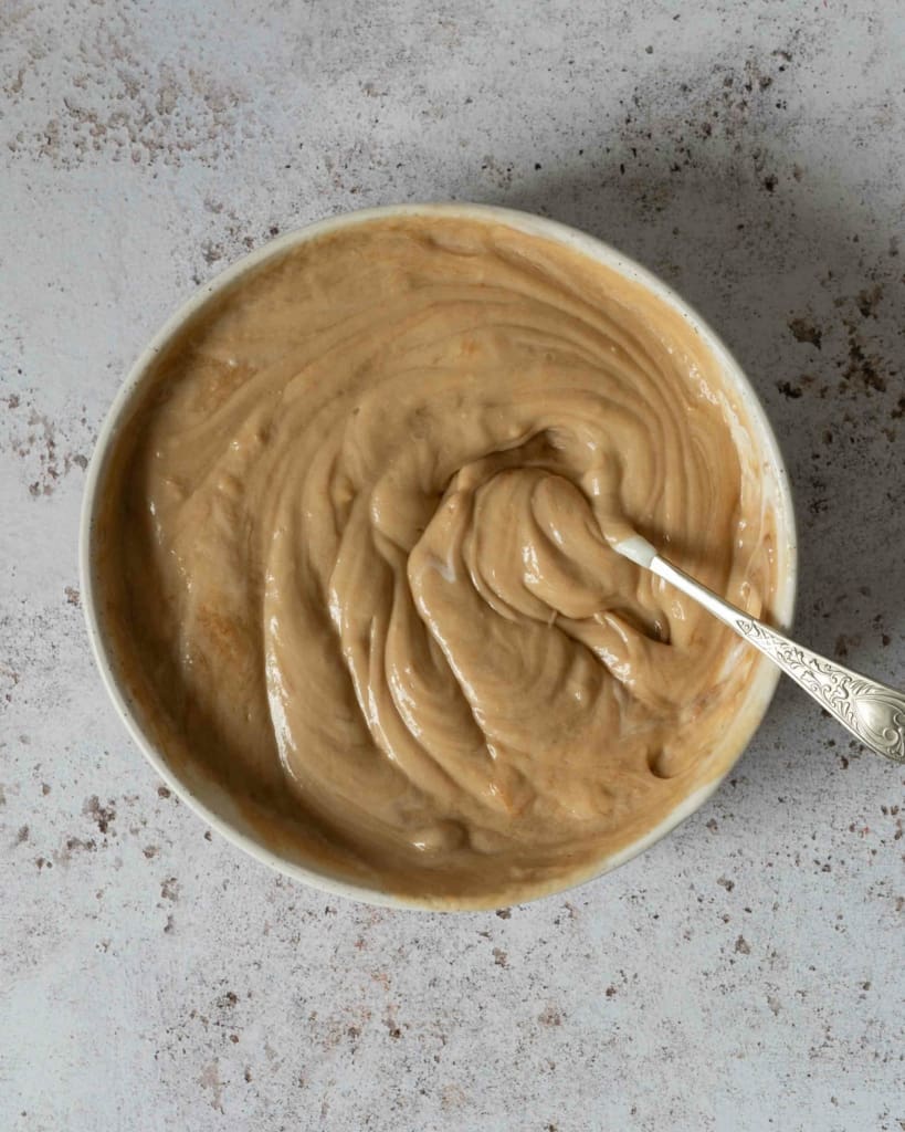 A large bowl of Biscoff mascarpone