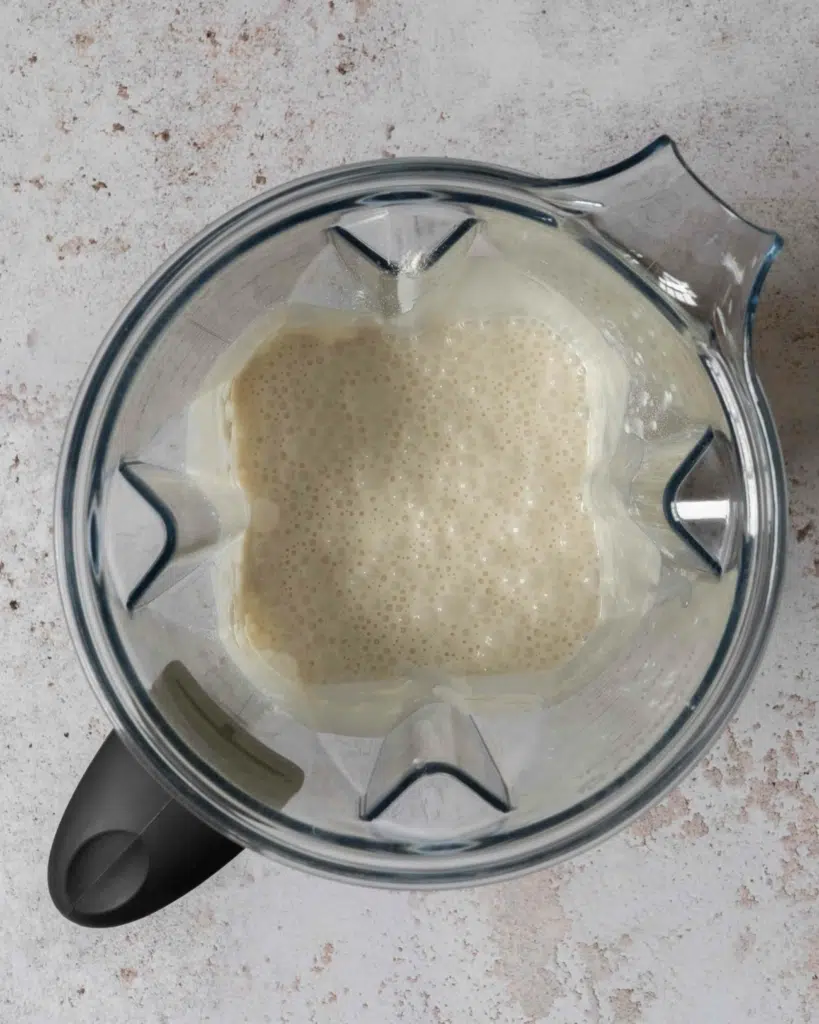 Pancake batter in a blender