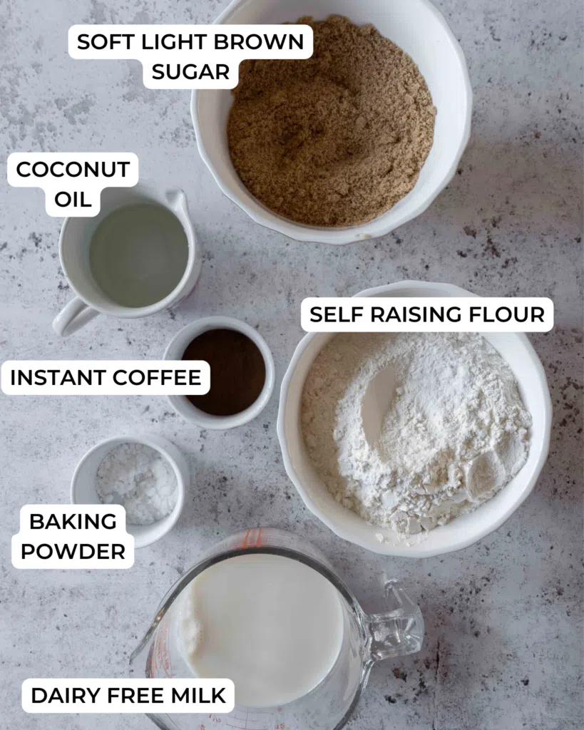 Some of the ingredients needed to make vegan tiramisu cake pops