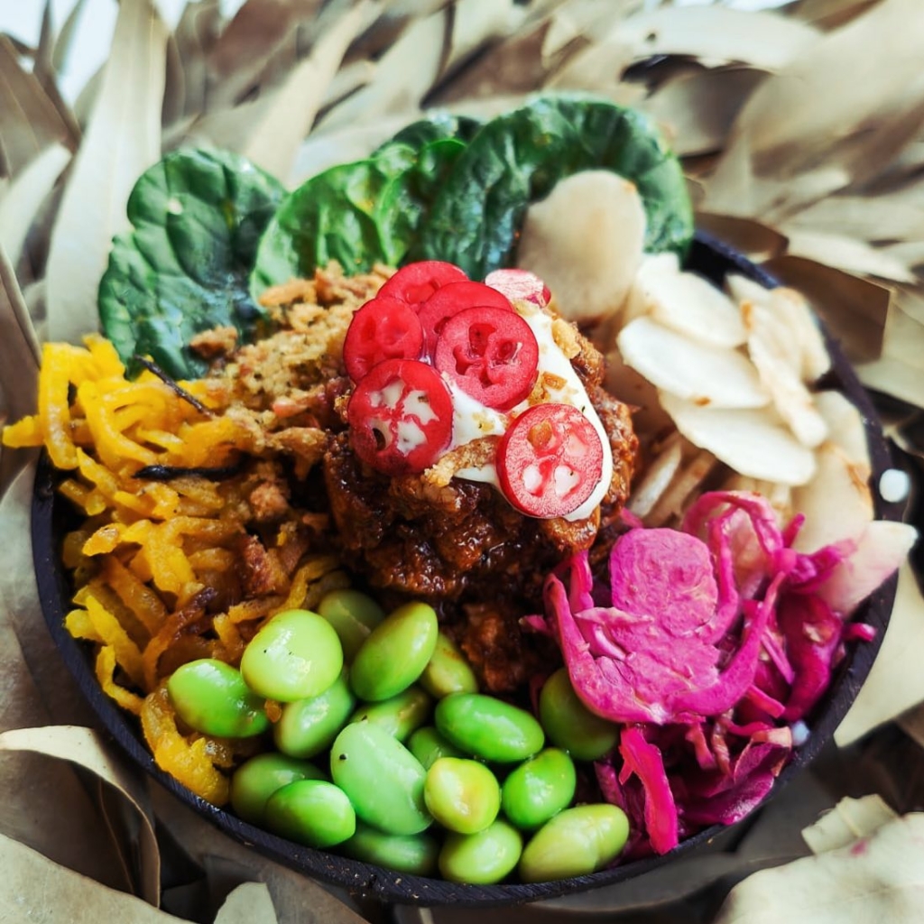 A colourful Christmas poke bowl from Nude Natural Food Canteen
