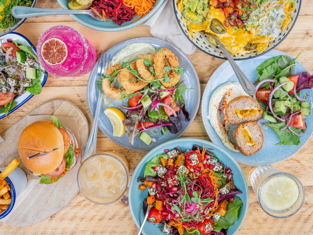 A colourful feast of vegan food