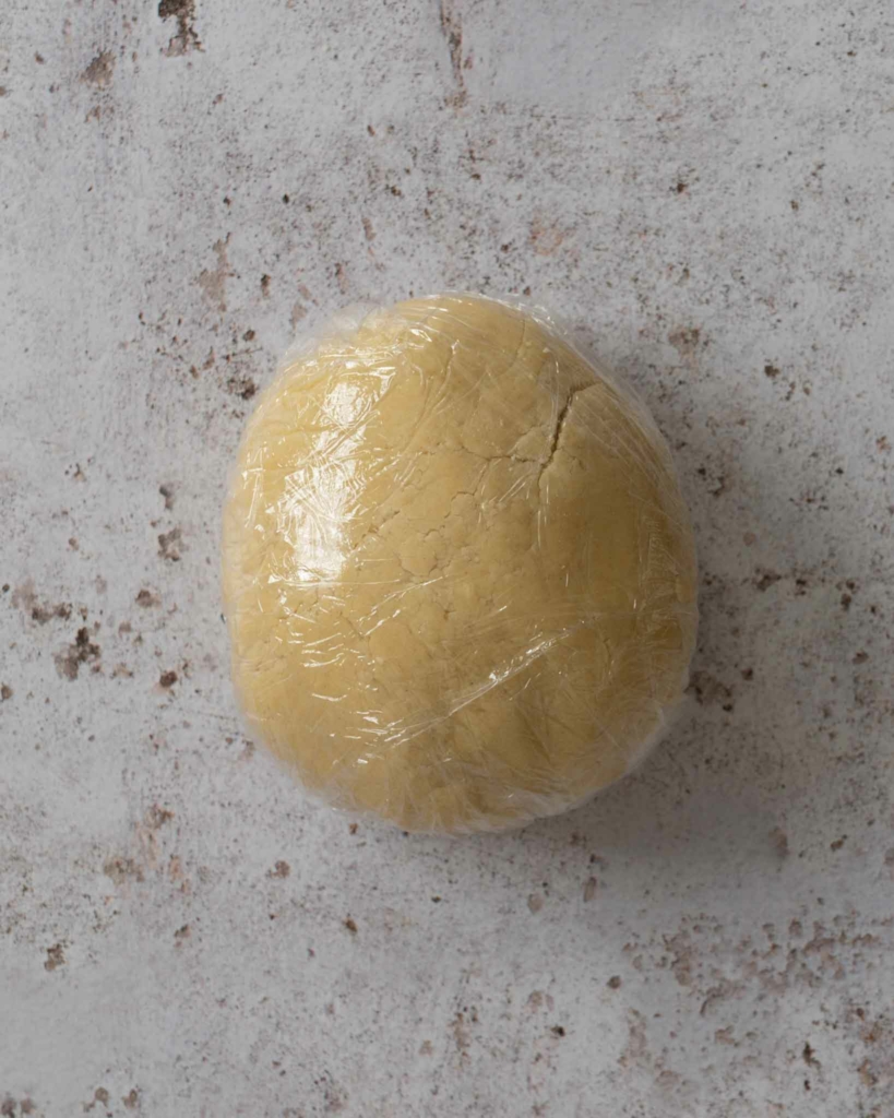Pastry dough wrapped in cling film