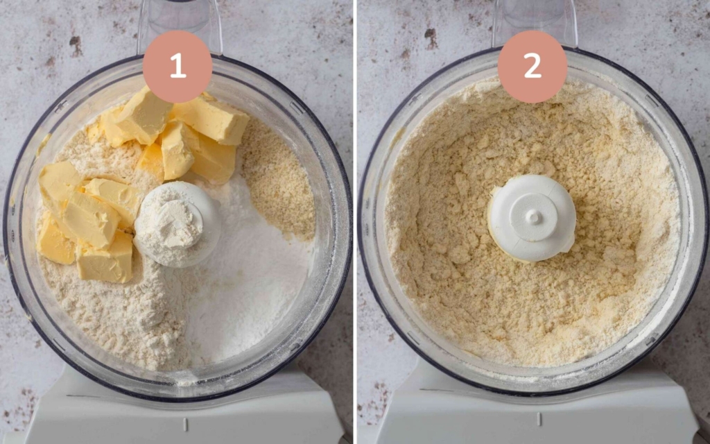Making pastry dough in a food processor