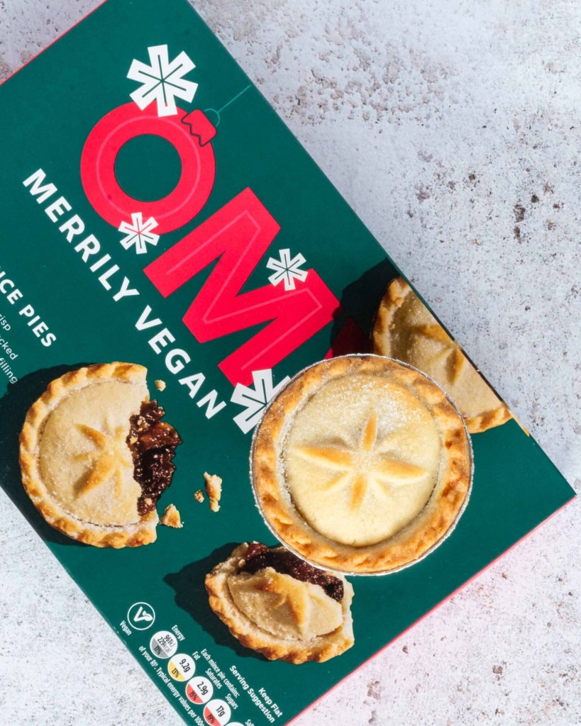 A box of Asda OMV vegan mince pies