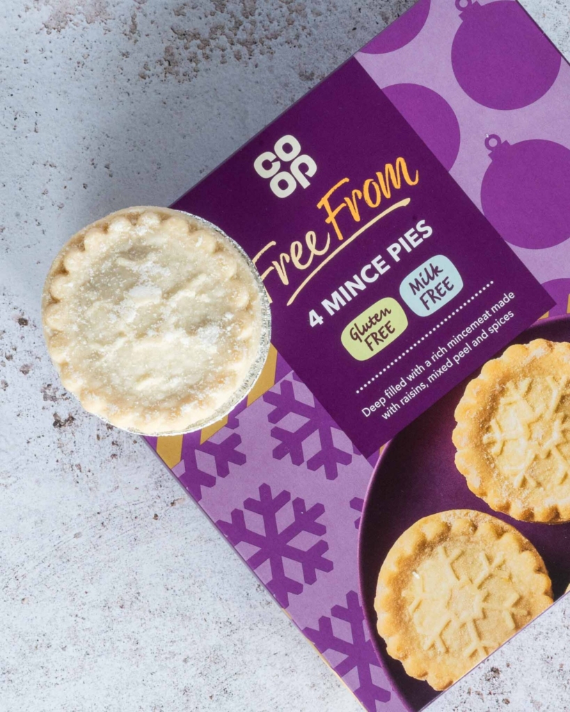 A box of Co-op free from vegan mince pies