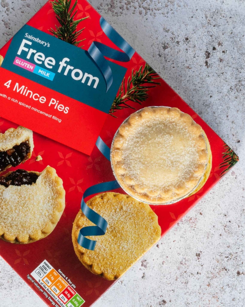 A box of Sainsbury's free from vegan mince pies