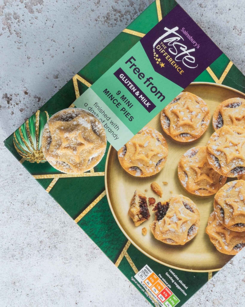 A box of Sainsbury's free from vegan mini mince pies