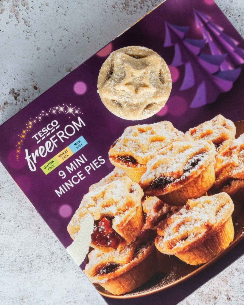 A box of Tesco free from vegan mini mince pies