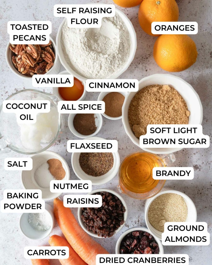 Ingredients laid out on a board