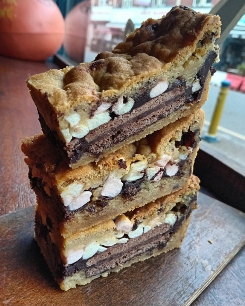 A stack of vegan cakes