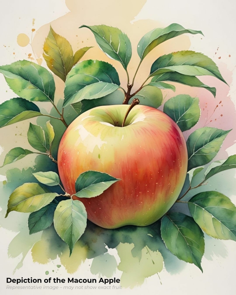 A drawing of the macoun apple