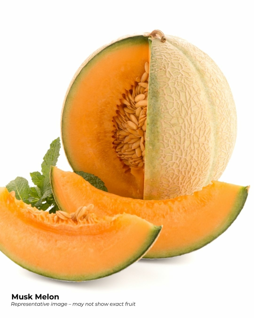 Muskmelon cut open