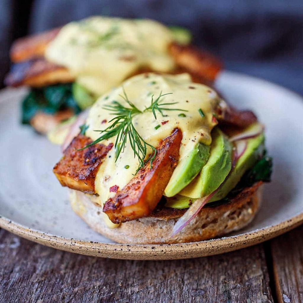 Vegan eggs benedict