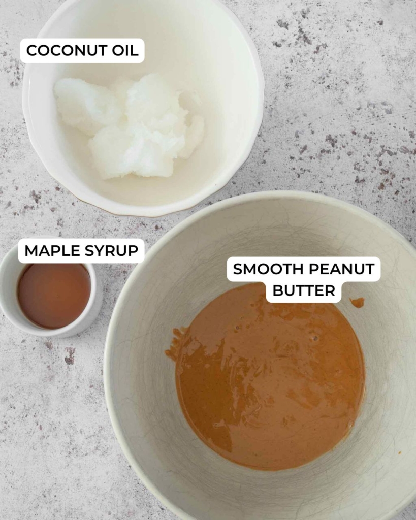 The ingredients needed to make 3 ingredient peanut butter fudge no milk