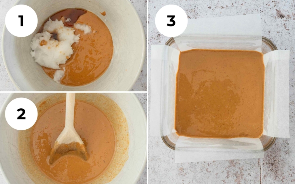The three main process steps involved in making 3 ingredient peanut butter fudge