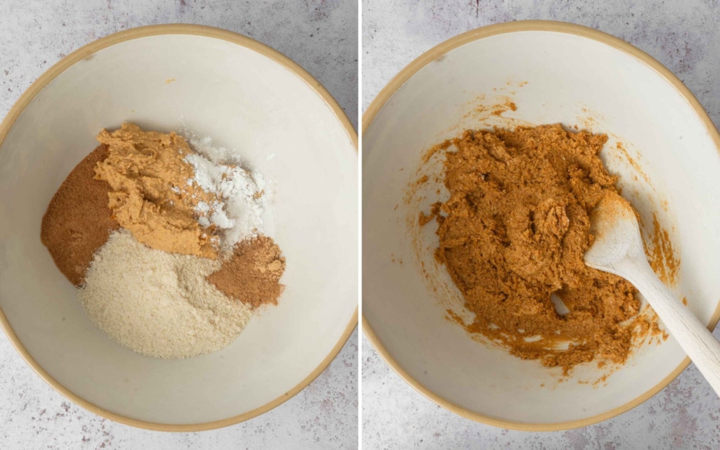 Blondie batter being mixed in a bowl