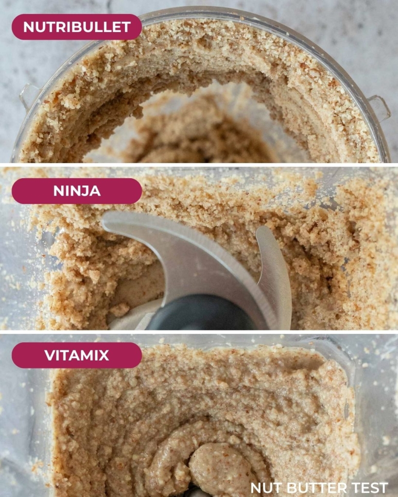 The Nutribullet vs Ninja vs Vitamix at blending almonds to make nut butter