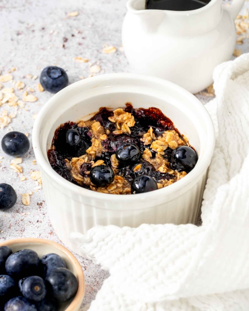 Blueberry Baked Oatmeal For One (Vegan | No Banana)