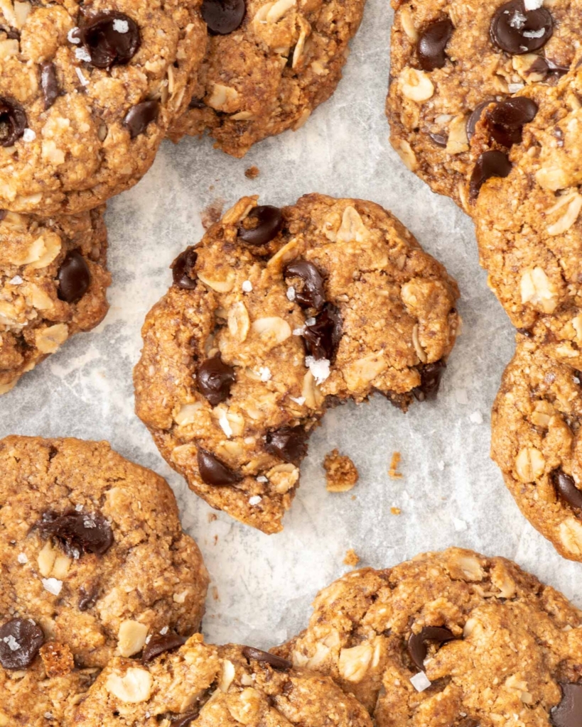 Chewy Dairy Free Oatmeal Cookies with Chocolate Chips