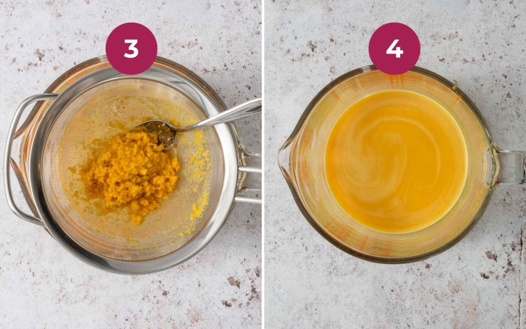 The process of making ginger turmeric shots no juicer required