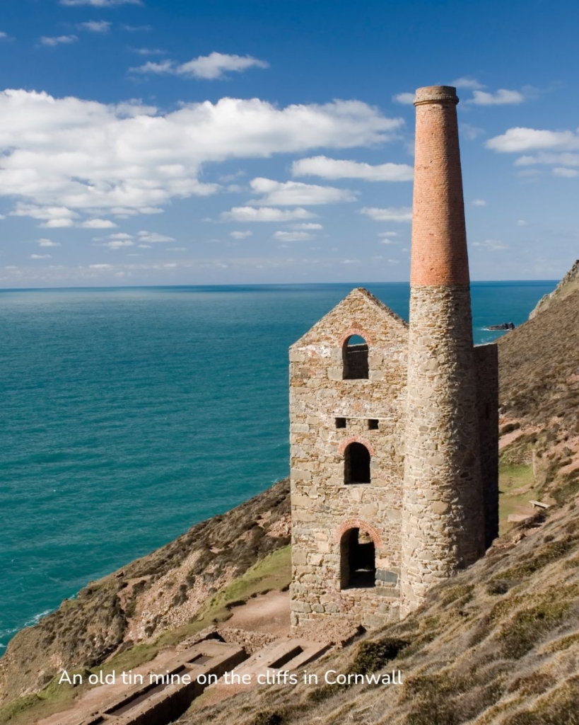An old tin mine in Cornwall on the clifftop